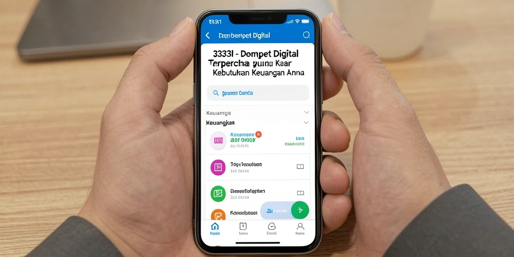 Tampilan antarmuka aplikasi Dompet Digital 333I yang user-friendly.