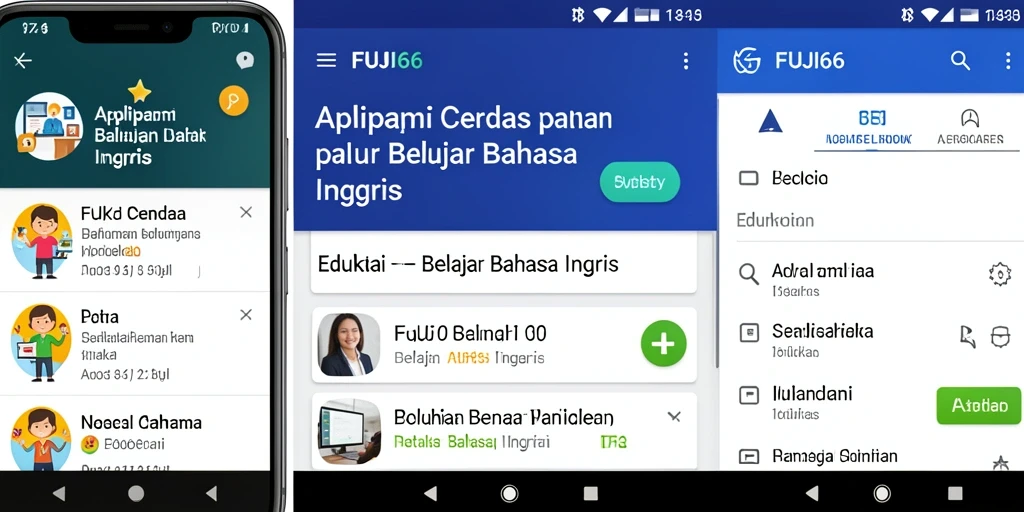 Tampilan antarmuka aplikasi FUJI66 yang menarik dan edukatif.