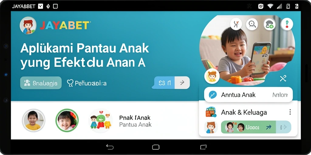 Screenshot aplikasi JAYABET menampilkan antarmuka mudah digunakan untuk pemantauan anak.