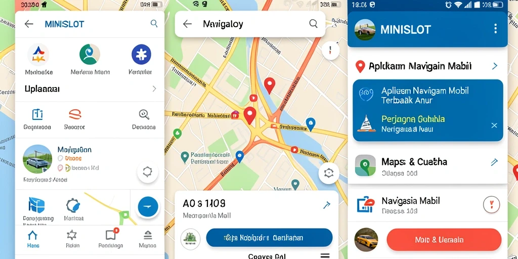 Antarmuka aplikasi MINISLOT yang bersih dan intuitif untuk Navigasi Mobil.